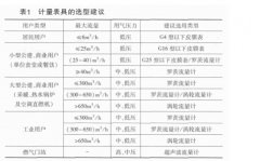 城市燃气计量表具选型研究